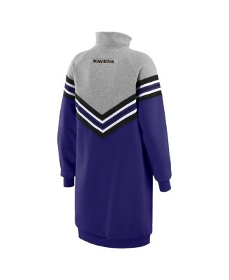 Women's Purple/Heather Gray Baltimore Ravens Chevron Stripe Dress