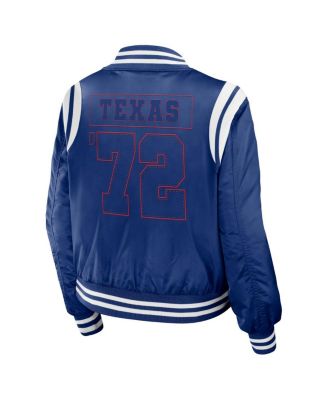 Women's Royal Texas Rangers Football Bomber Jacket