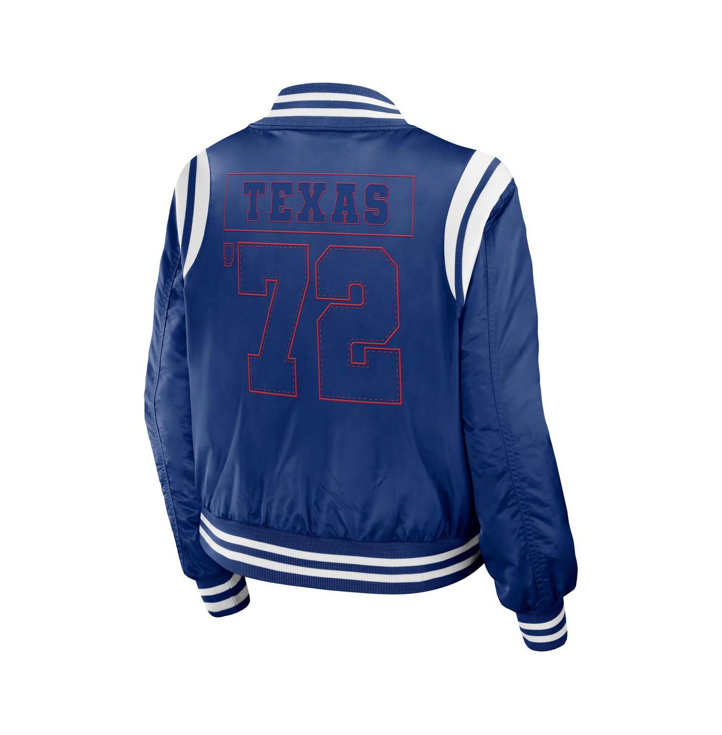 Женская куртка WEAR by Erin Andrews Royal Texas Rangers Football Bomber — фото 2