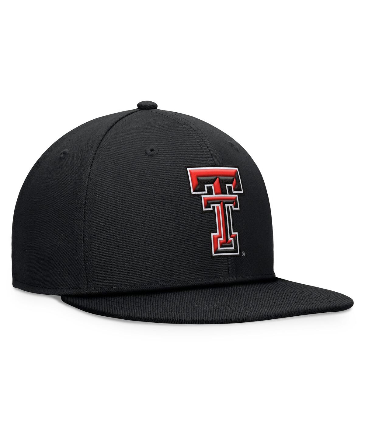 Top Of The World Men's Black Texas Tech Red Raiders Fundamental Snapback Hat In Black
