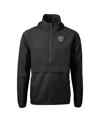Men's Black Las Vegas Raiders Charter Anorak Half-Zip Jacket