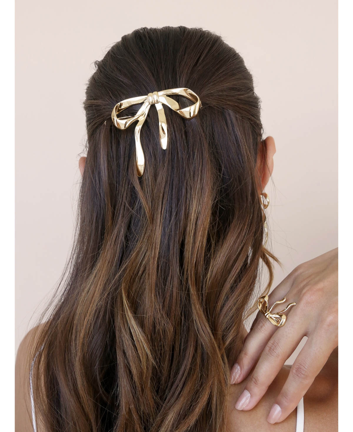 Ettika Organica Bow Hair Barrette In Gold Tone In Gold