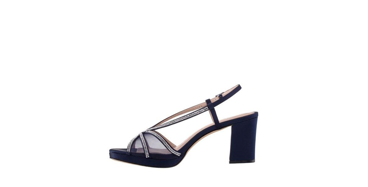 Nina Summer Slingback Platform Sandal In Navy