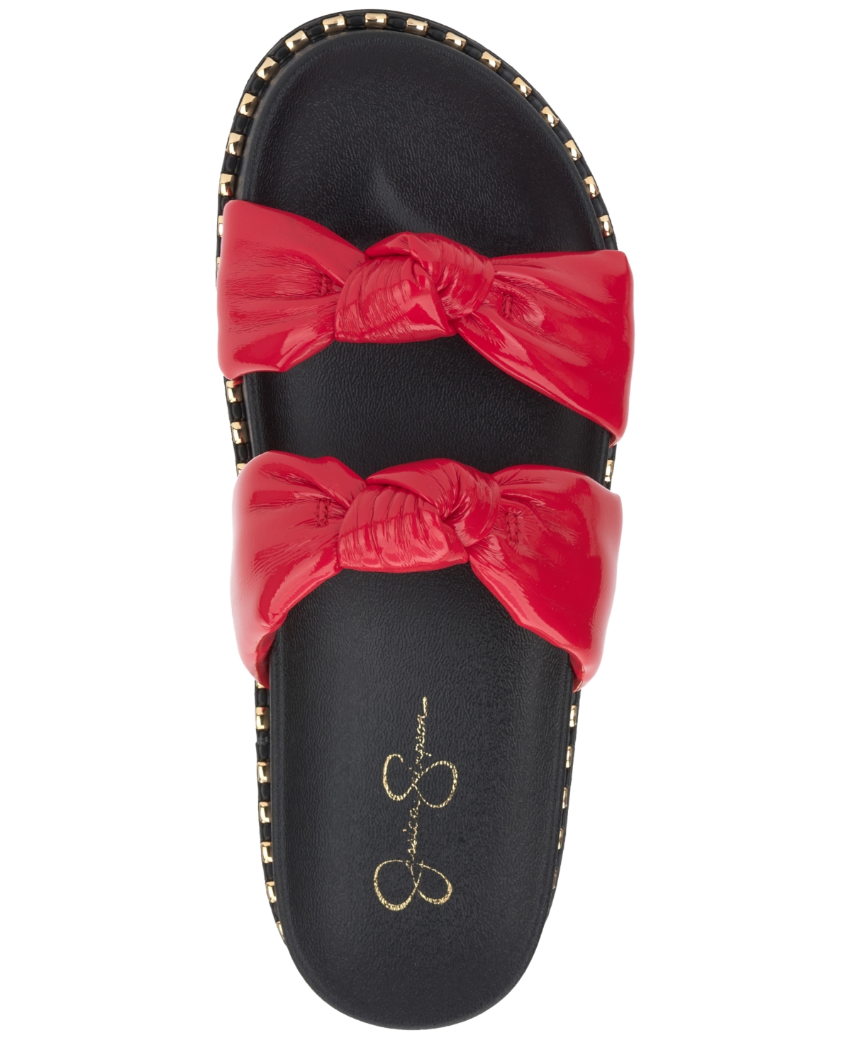 Jessica Simpson Caralyna Platform Slide Sandal In Poppy Patent
