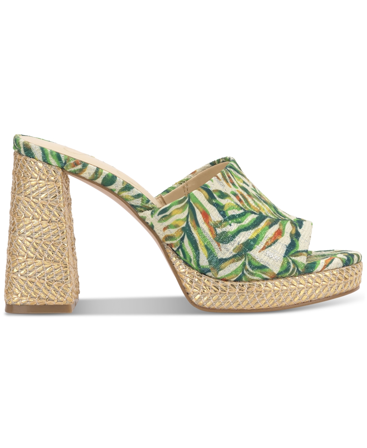 Jessica Simpson Women's Kameena Block-heel Slip-on Sandals In Green Multi