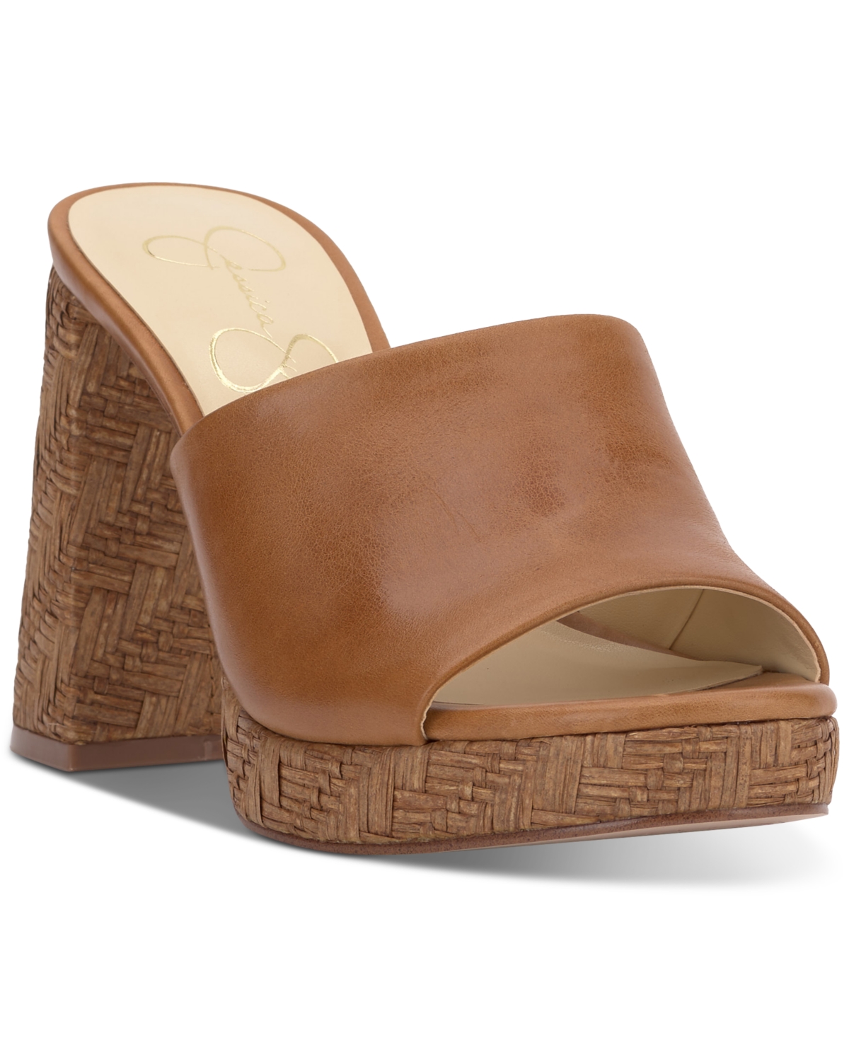 Jessica Simpson Kashet Platform Slide Sandal In Brown Sugar Smooth