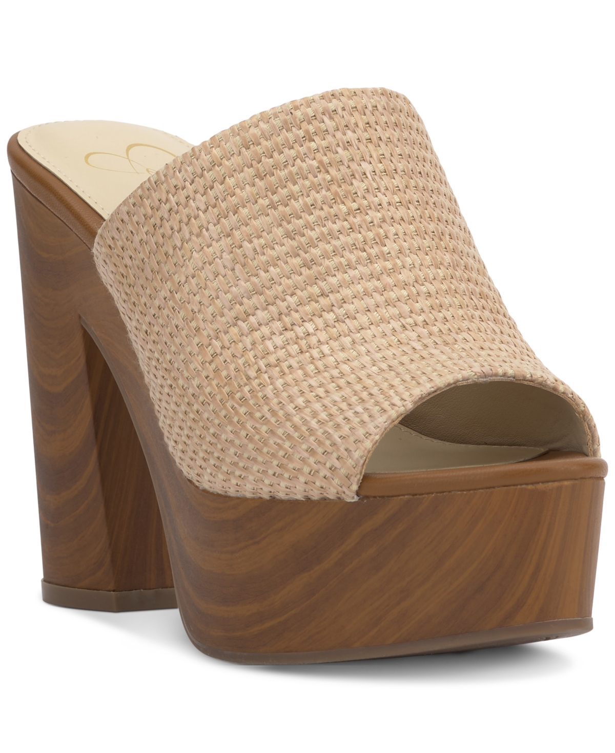 Women's Shelbie Block Heel Platform Mules - Natural Raffia