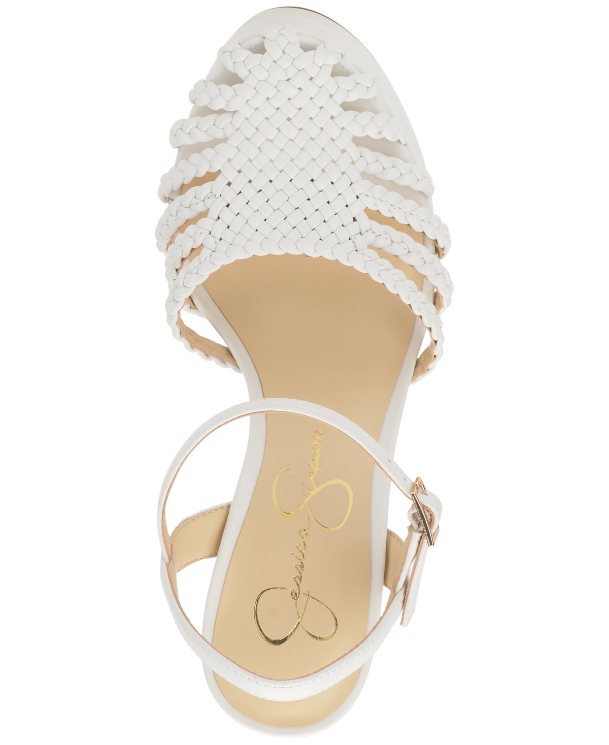 Jessica Simpson Women's Inaia Woven Platform Dress Sandals In Bright White