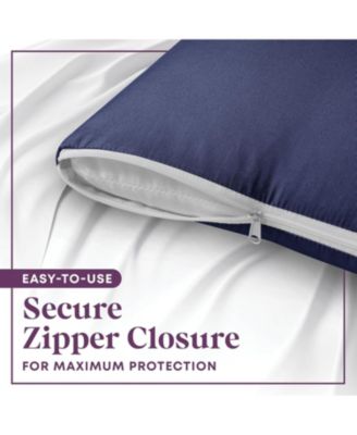 100% Cotton Queen Size Pillow Protector with Zipper  - (2 Pack)