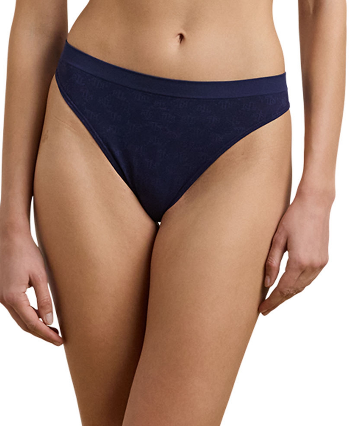 RALPH LAUREN MONOGRAM MESH JACQUARD THONG 3-PACK UNDERWEAR, 4L0184 