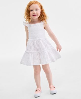 On 34th - Cotton Eyelet-Embroidered Smocked Dress - Toddler