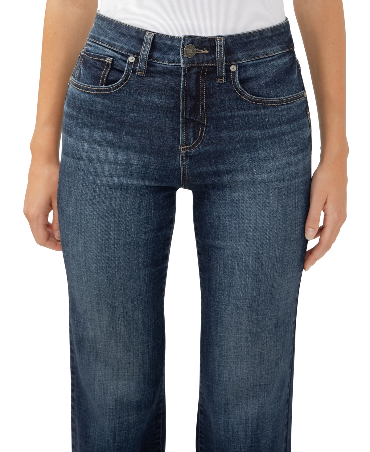 Shop Silver Jeans Co. Women's Avery High Rise Curvy Fit Trouser Jeans In Indigo