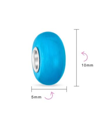 Smooth Opaque Murano Glass Charm Bead European Bracelets Sterling Silver