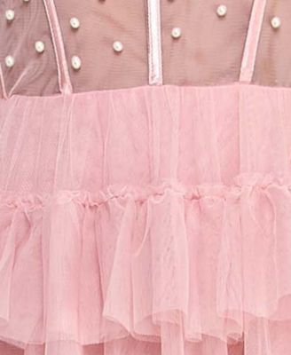 Juniors' Faux-Pearl-Corset Ruffled-Skirt Ball Gown, Created for Macy's