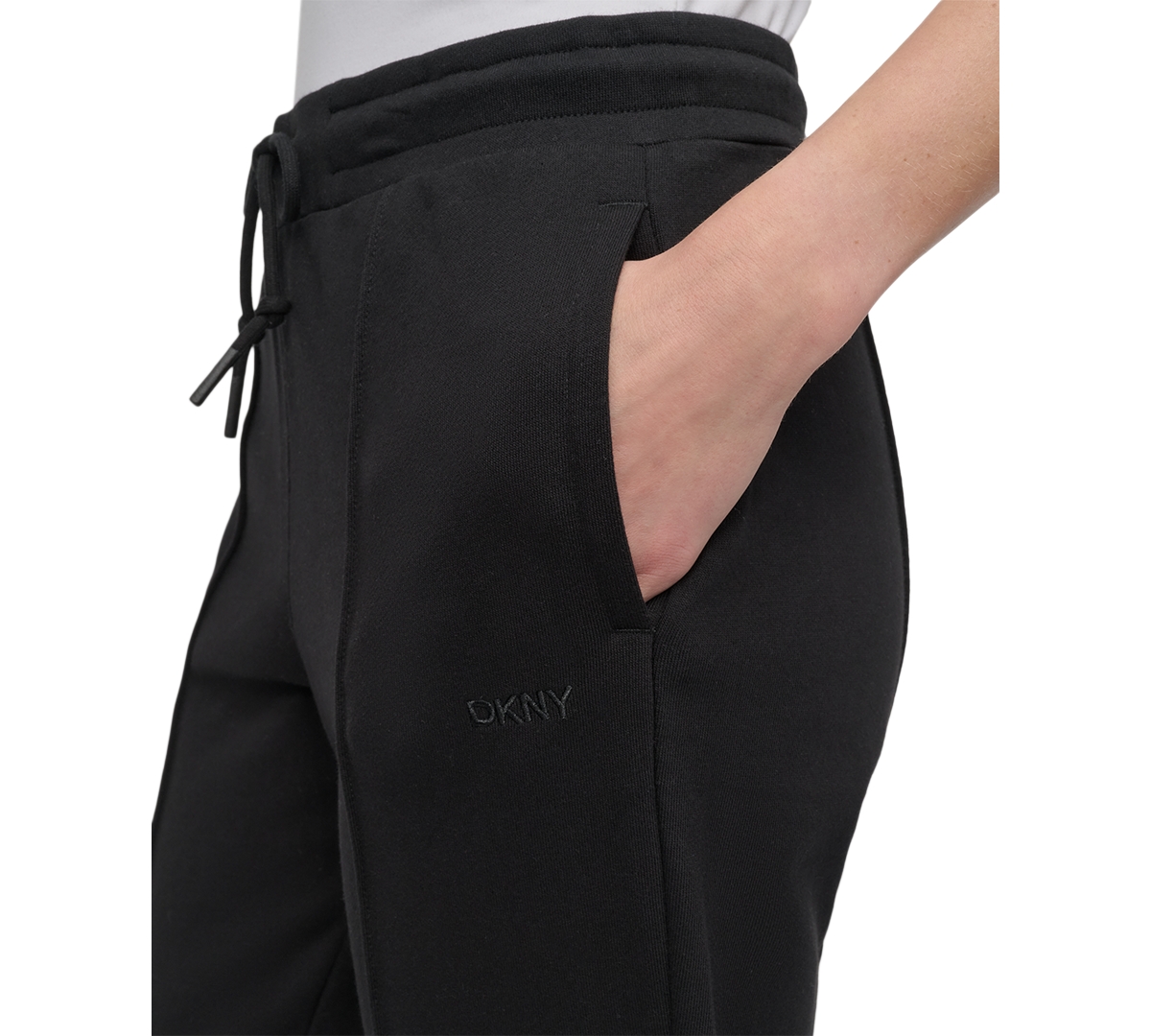 DKNY SPORT WOMEN'S ZIP-CUFF HIGH-RISE COTTON JOGGERS 