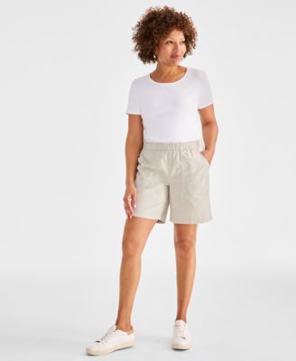 Women's Mid-Rise Pull-On Shorts, Regular & petite, Exclusively at Macy's
