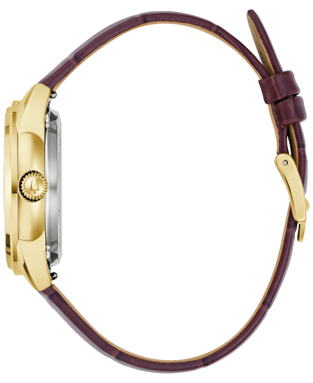 Bulova Women's Sutton Automatic Brown Leather Strap Watch 34.5mm In Brown