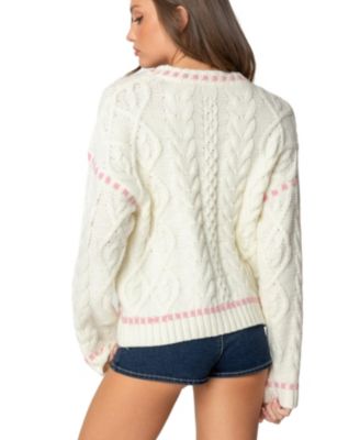 Womens Eleni Cable Knit Sweater