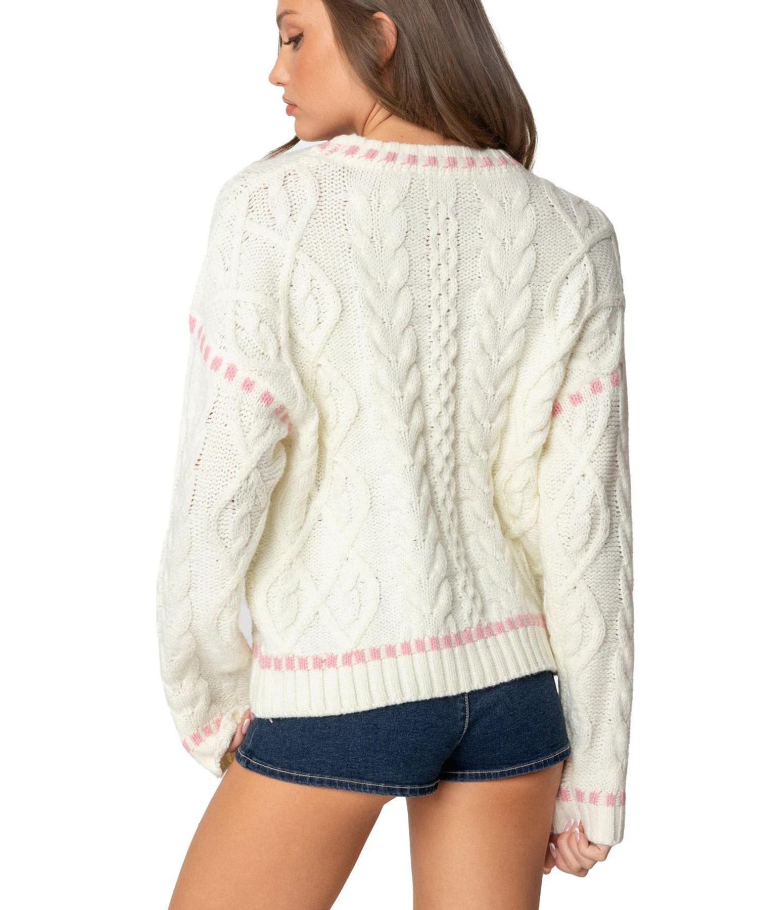 Womens Eleni Cable Knit Sweater