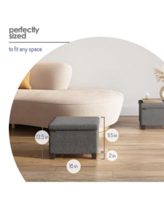 Rectangular Boucle Ottoman Storage Bench – Modern Foot Stool, Makeup Vanity Stool, Perfect for Living Room & Bedroom Decor