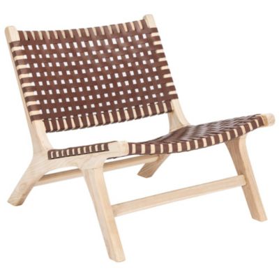 Luna Leather Woven Accent Chair