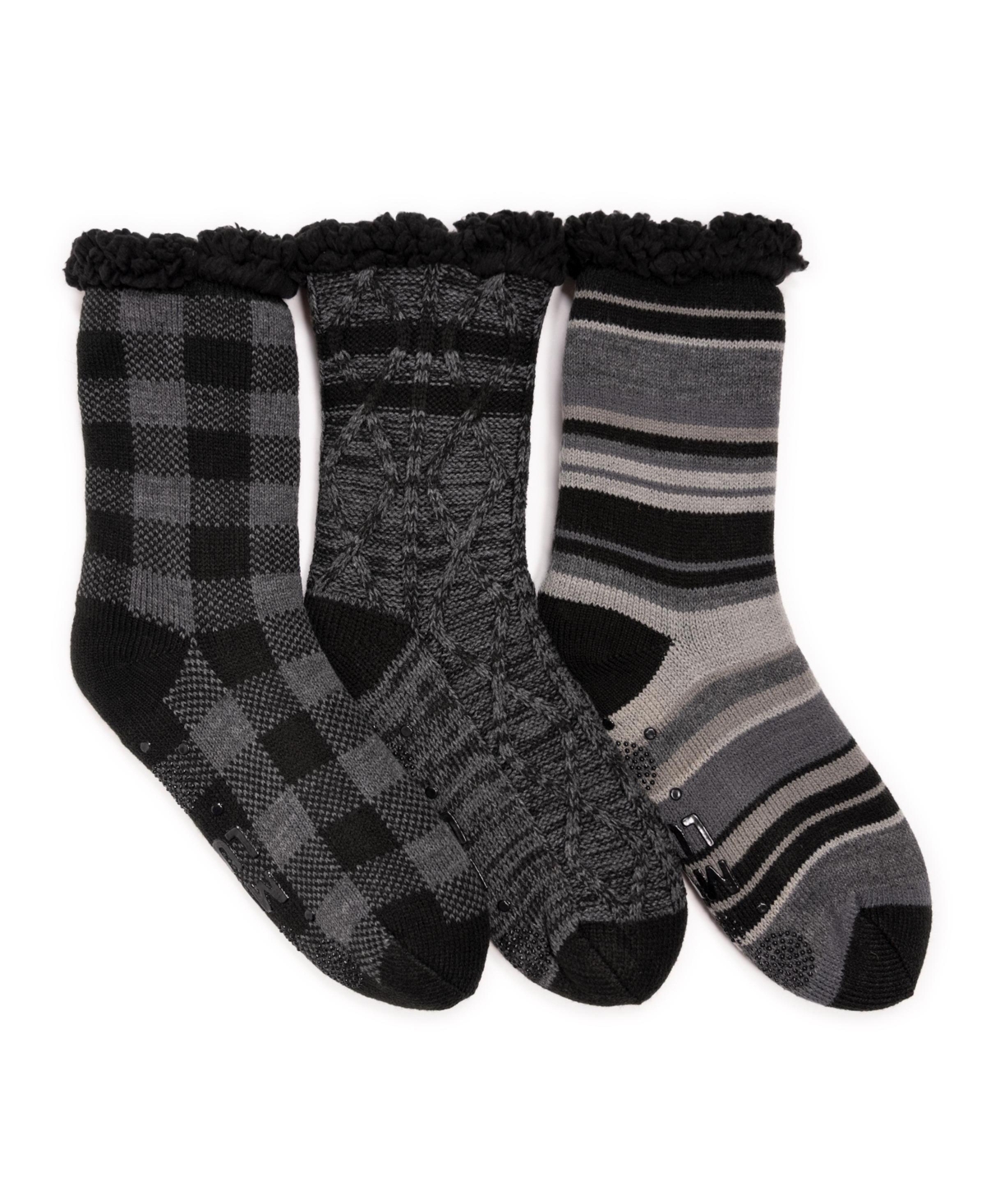 Men's 3 Pack Cabin Socks - Navy/grey