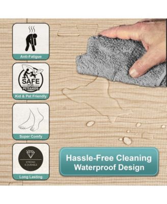 Thick 3/8-inch Wood Grain Floor Foam Tile Mats (16 Tiles,16 Sq ft - Light Pine)