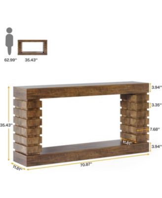 70.8-Inch Long Console Table, Wood Entryway Table with Storage, Narrow Sofa Table Couch Table for Living Room Entryway Hallway