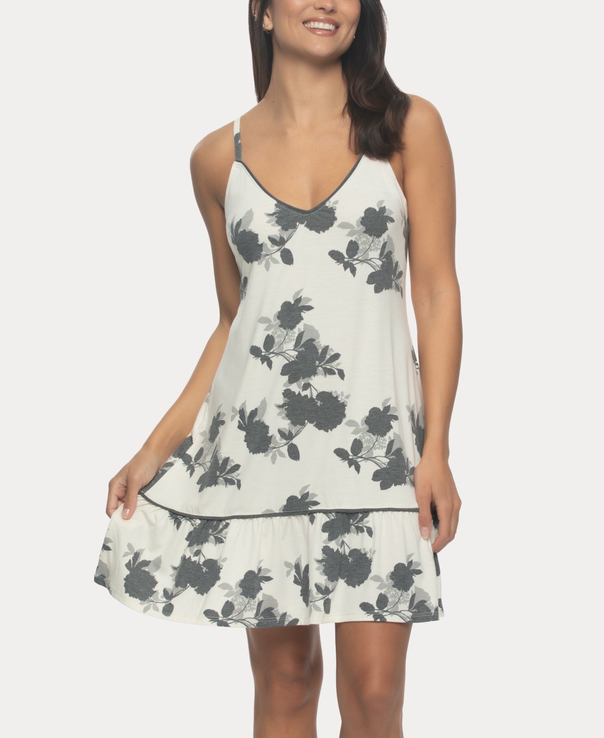 Women's Allie Ruffle V-Neck Chemise - Egret