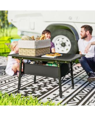 3ft Camping Table, Adjustable Height Small Folding Table,