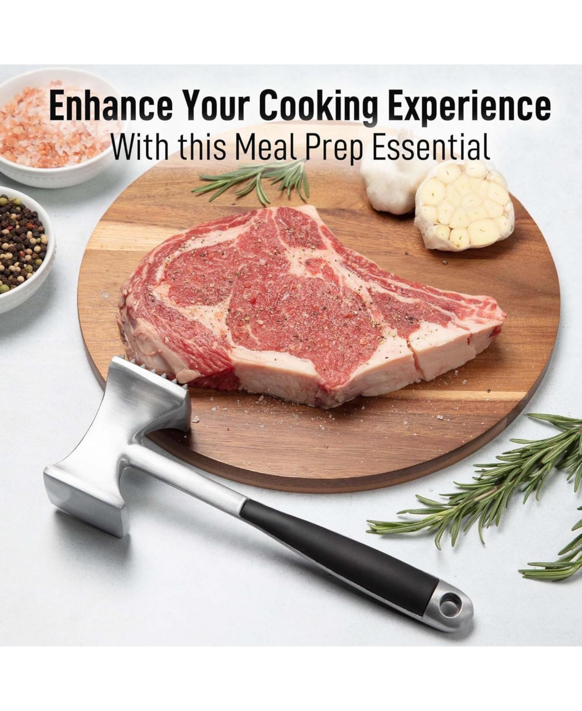 Professional Meat Hammer Tool with Comfort Grip Handle