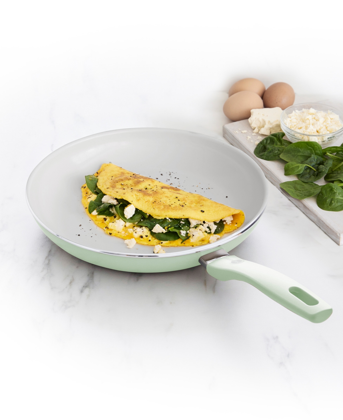 Greenpan Dover Ceramic Nonstick 10" Frypan In Pastel Green