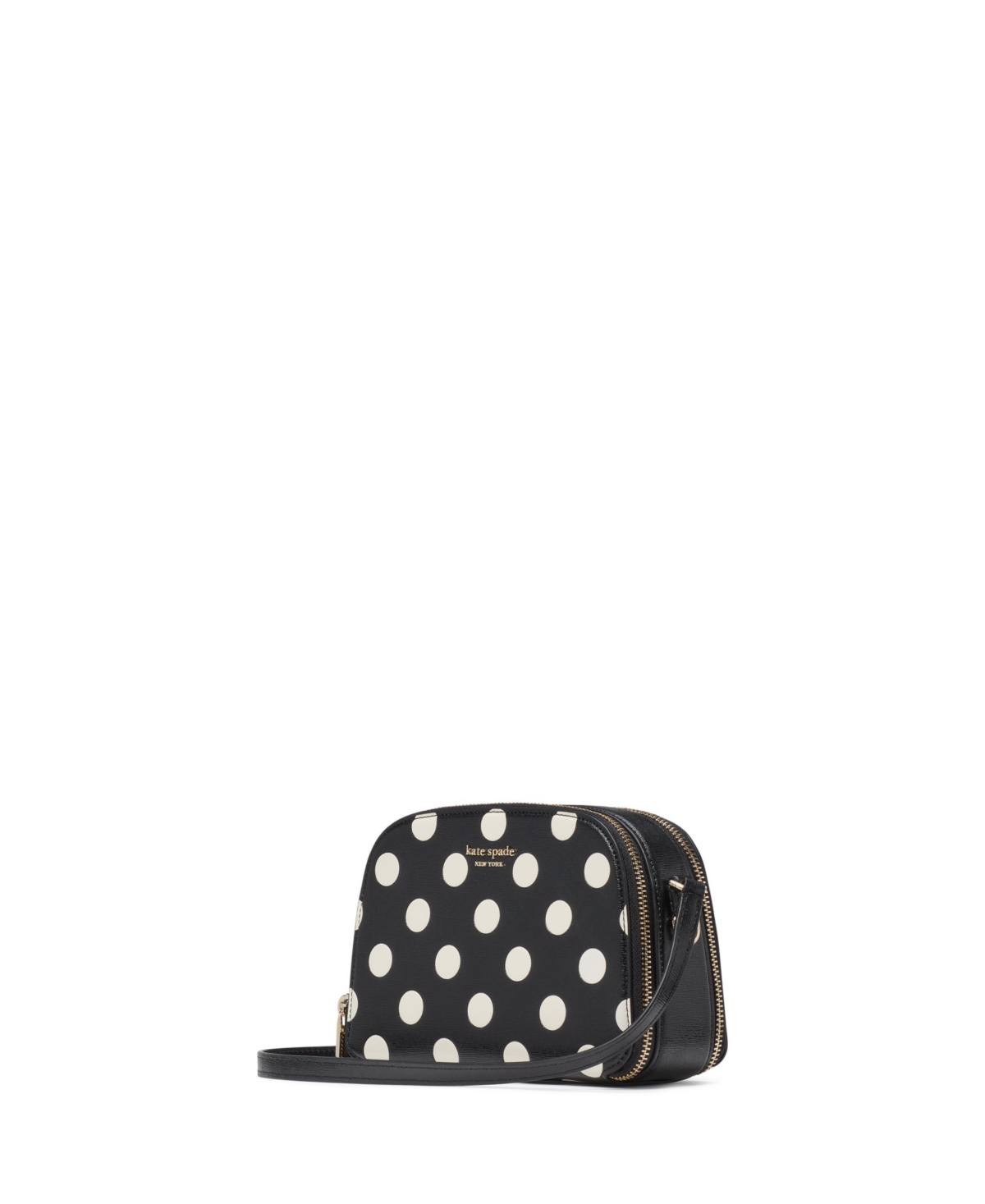 Kate Spade Devin Dot Double Zip Dome Crossbody Bag In Black Multi