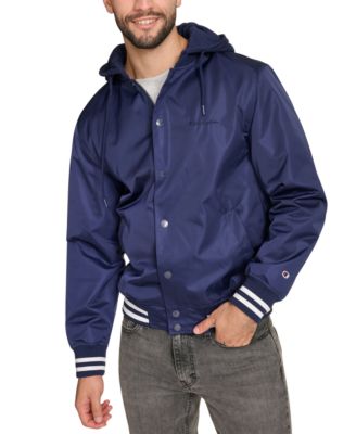 Men's Jersey Hood Varsity Bomber Jacket