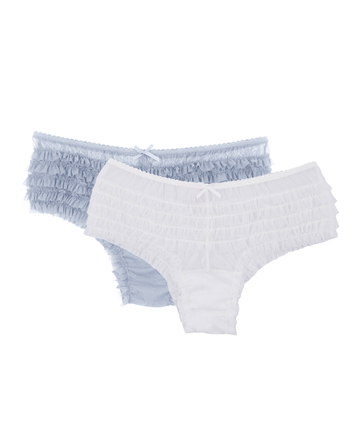 Jezebel Women's Veil 2 Pack Mesh Ruffle Cheeky Panty In Blue