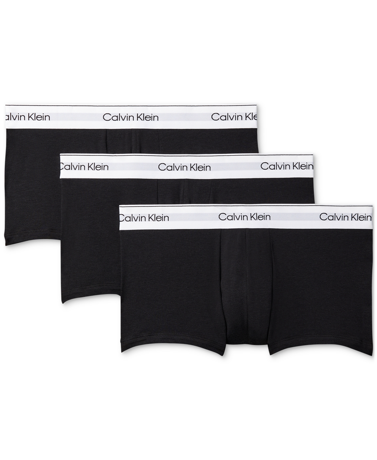 Calvin Klein Men's Icon Cotton Stretch 3-pack Low Rise Trunk In Black
