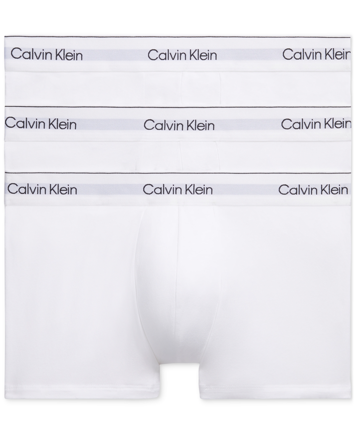 Calvin Klein Men's Cotton Stretch 3-pack Low Rise Trunk In White