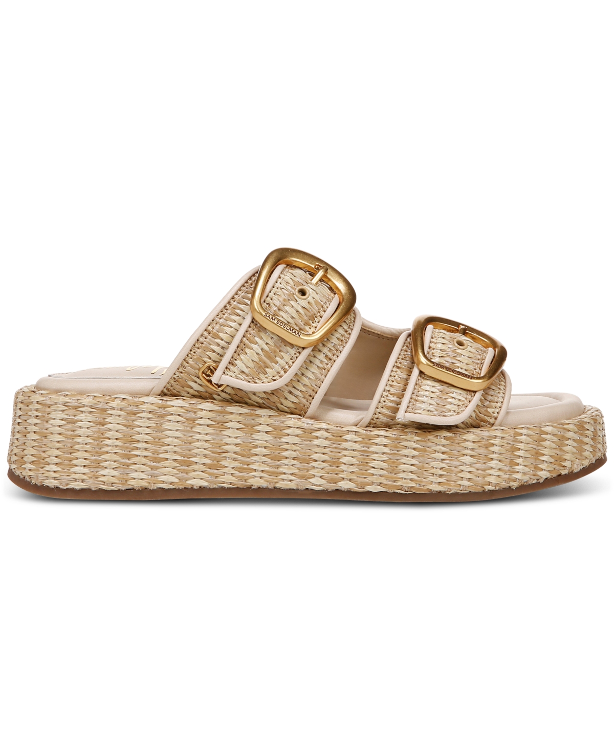 Sam Edelman Nerissa Two-strap Platform Sandal In Natural Faux Raffia
