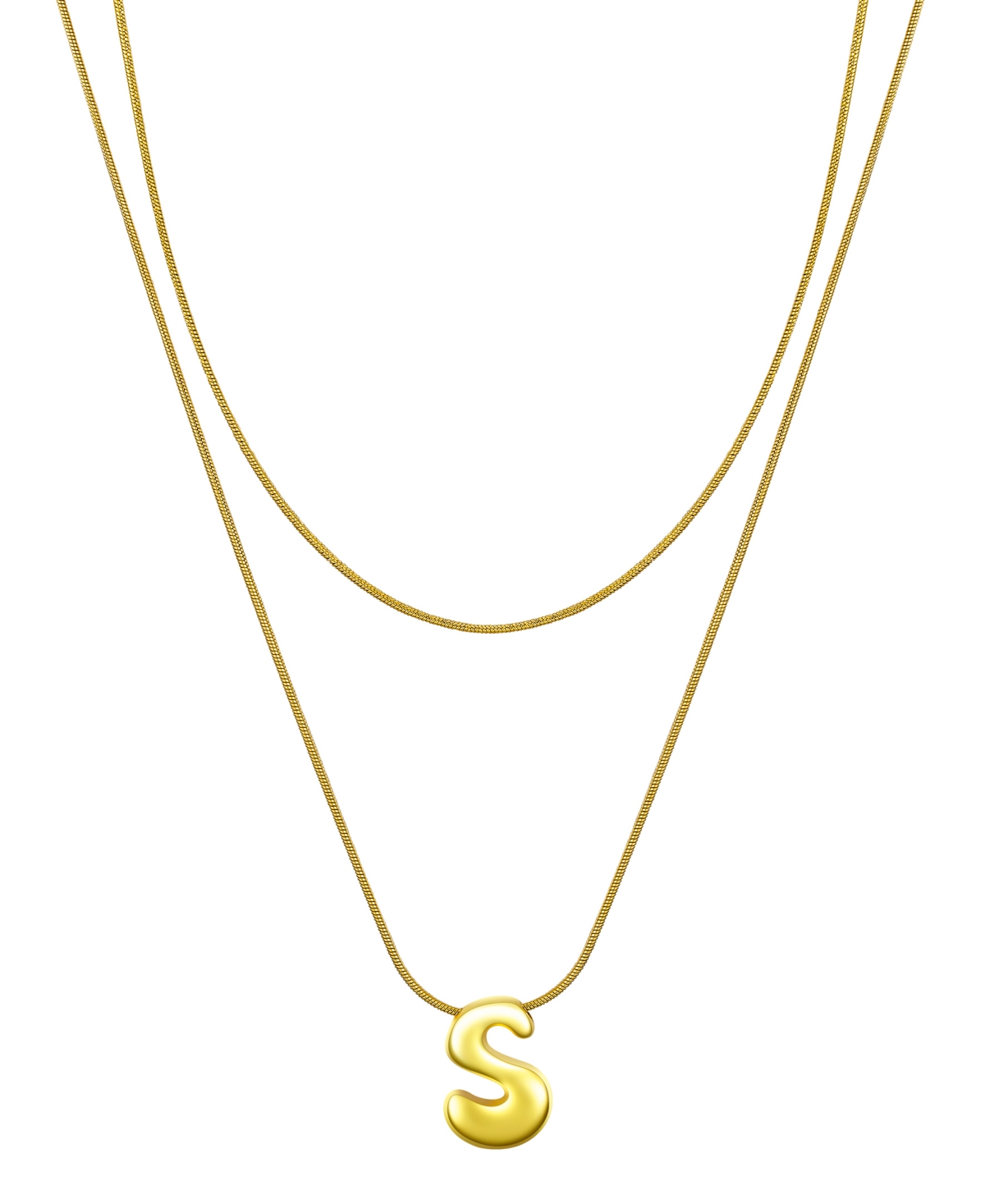 Unwritten X Moda Sport Silver Tone Water Resistant Initial Layered Necklace In Gold S