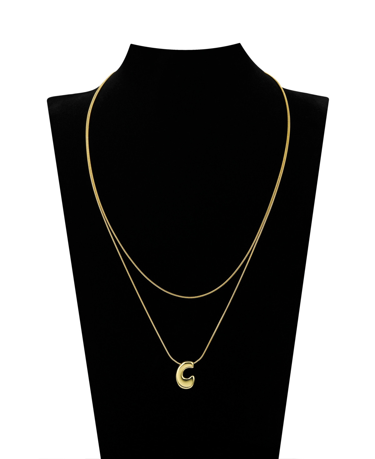 Unwritten X Moda Sport Silver Tone Water Resistant Initial Layered Necklace In Gold C