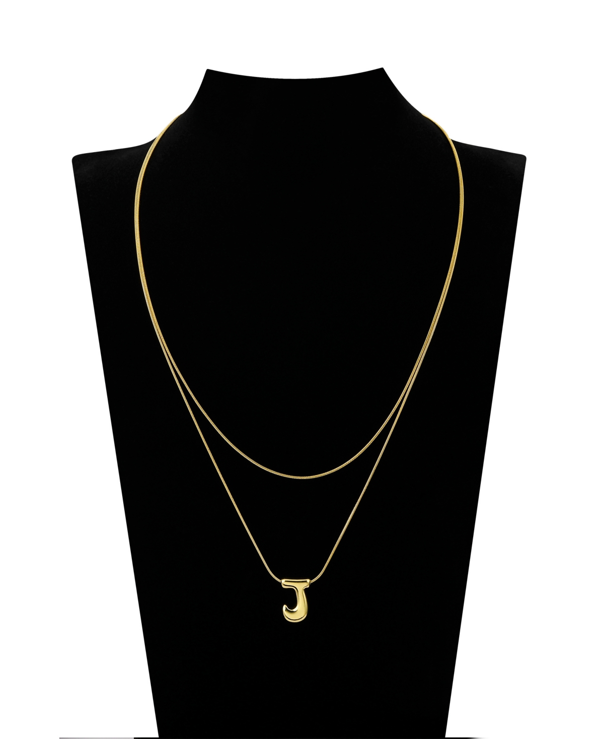 Unwritten X Moda Sport Silver Tone Water Resistant Initial Layered Necklace In Gold J