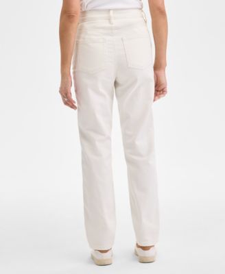 Petite Embroidered High-Rise Straight-Leg Jeans, Created for Macy's 