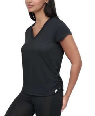 Sport Women's Crewneck Short-Sleeve Side-Ruched Top