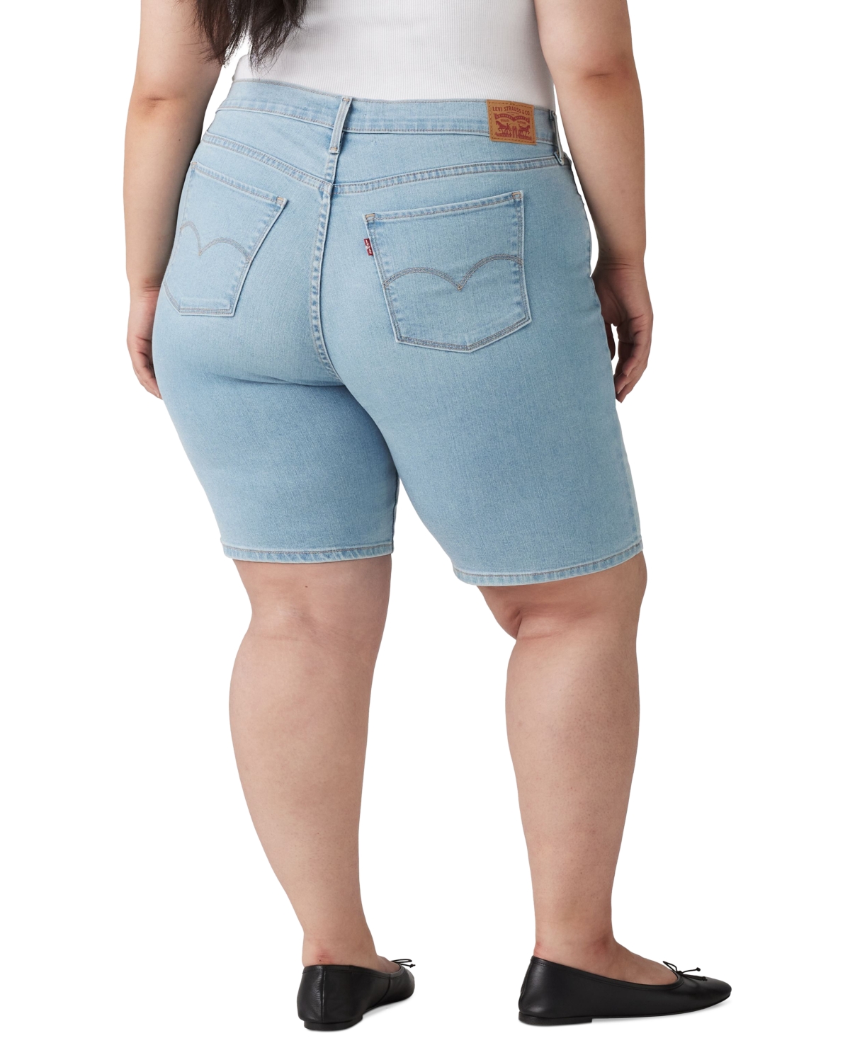 LEVI'S PLUS SIZE HIGH-RISE SHAPING BERMUDA SHORTS 