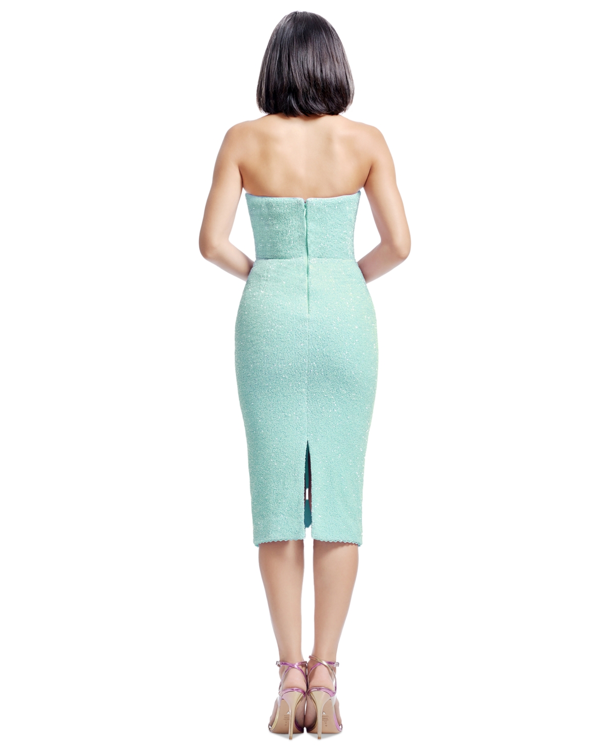 DRESS THE POPULATION WOMEN'S VIVIANA SEQUINED STRAPLESS DRESS 