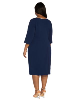Plus Size Tie-Front Sheath Dress
