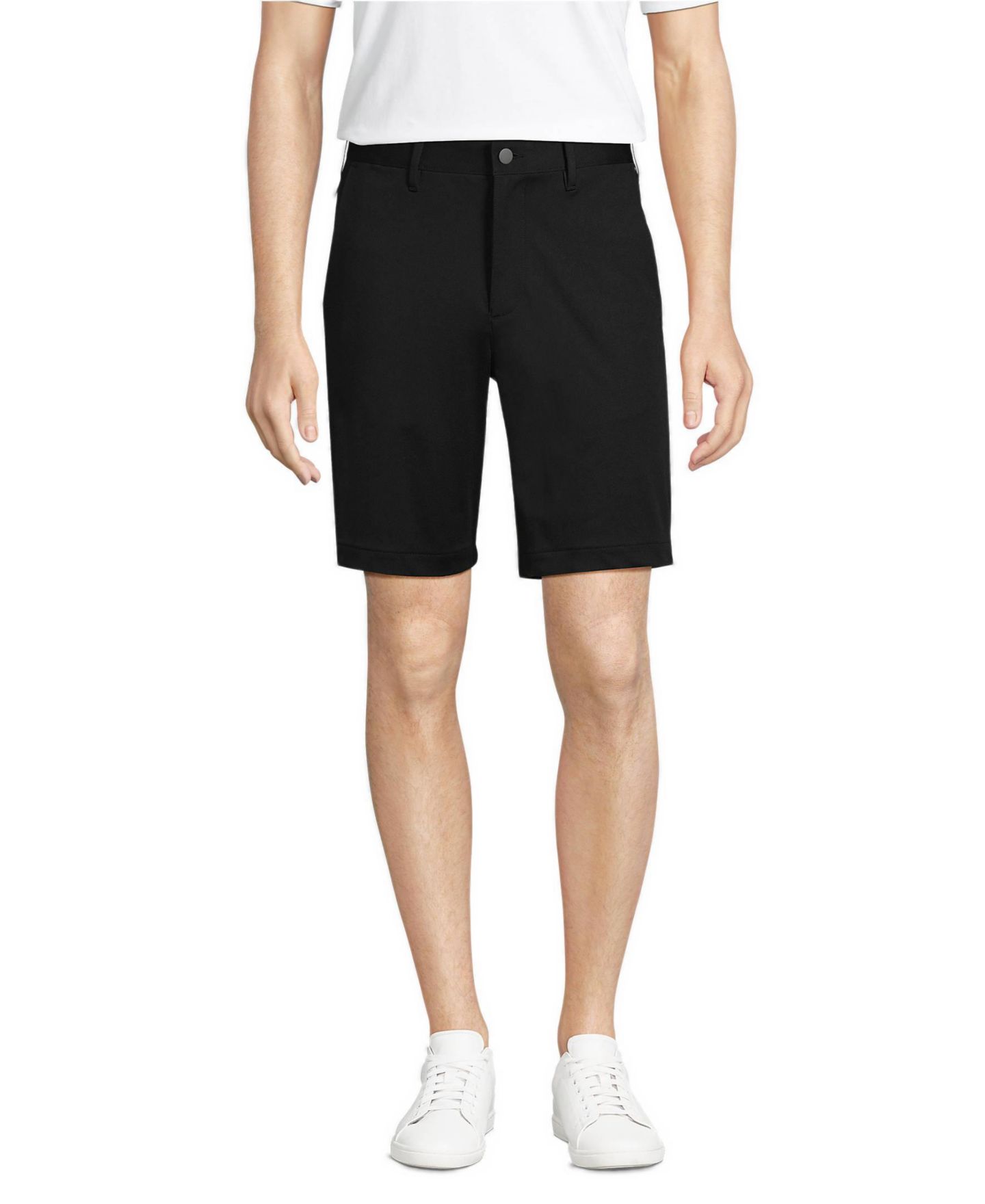 Мужские шорты Lands' End Flex Golf Short, 9" inseam, цвет: Чёрный — фото 1