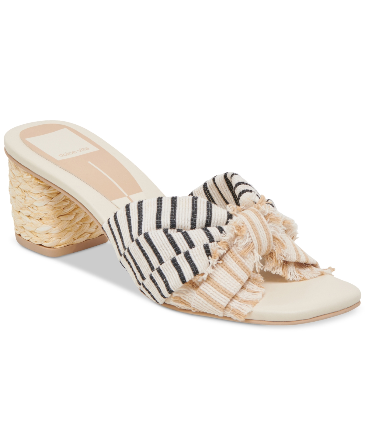 Dolce Vita Izra Sandal In Natural Multi Striped Linen