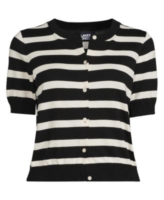 Women's Fine Gauge Jersey Short Sleeve Dress Cardigan Sweater