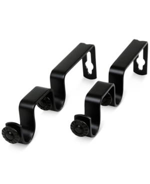 Rod Desyne Pair Of Double Wall Brackets For 3/4" Rod In Black